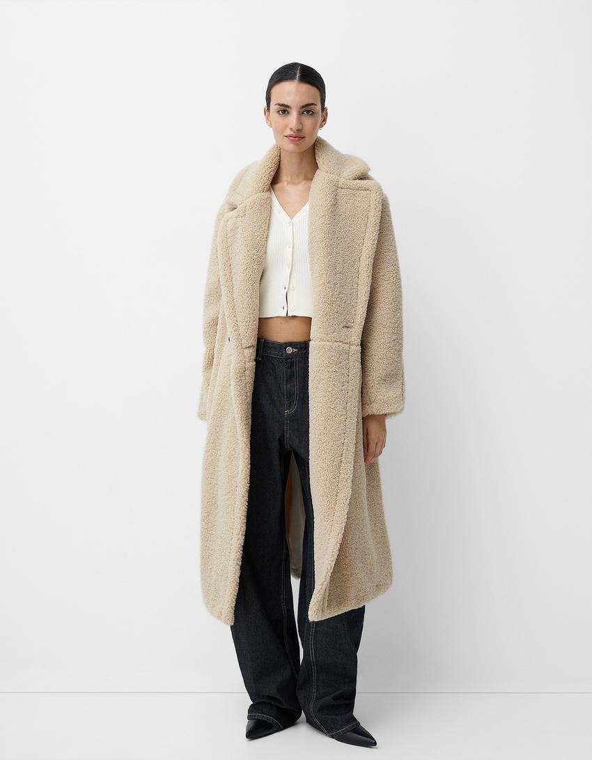 Oversized Women's Teddy Coat – Long Winter Jacket with Double-Breasted Design 2