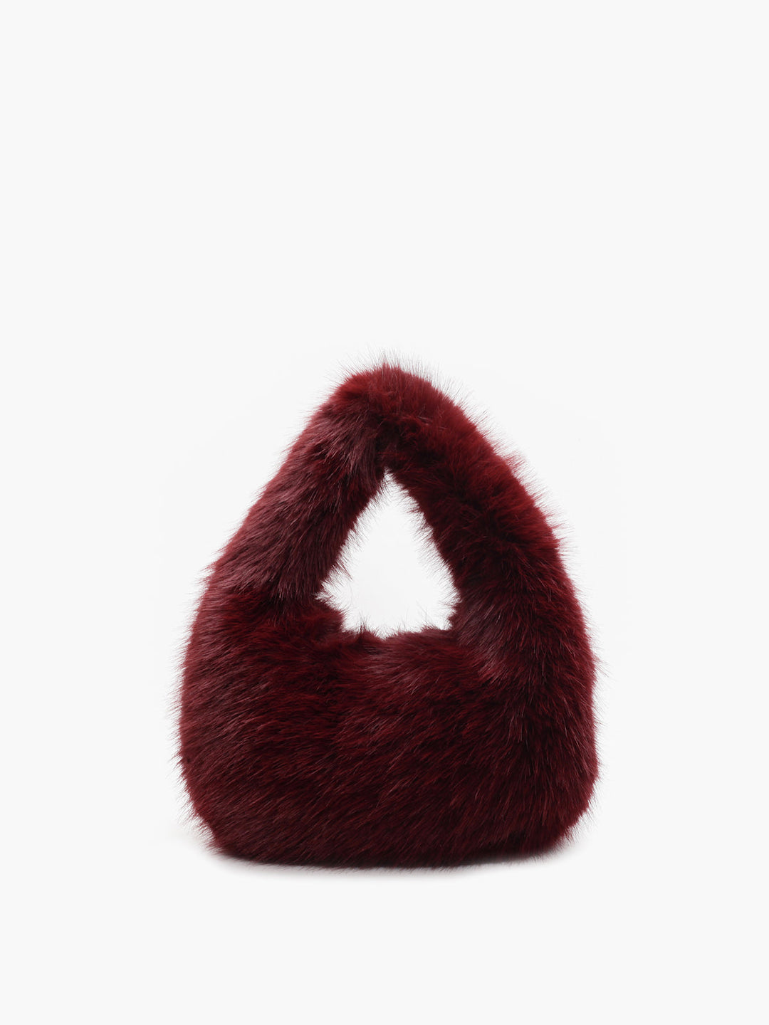 Rounded Fuzzy Handbag in Soft Polyester – One Size Trendy Accessory for Everyday Use 0