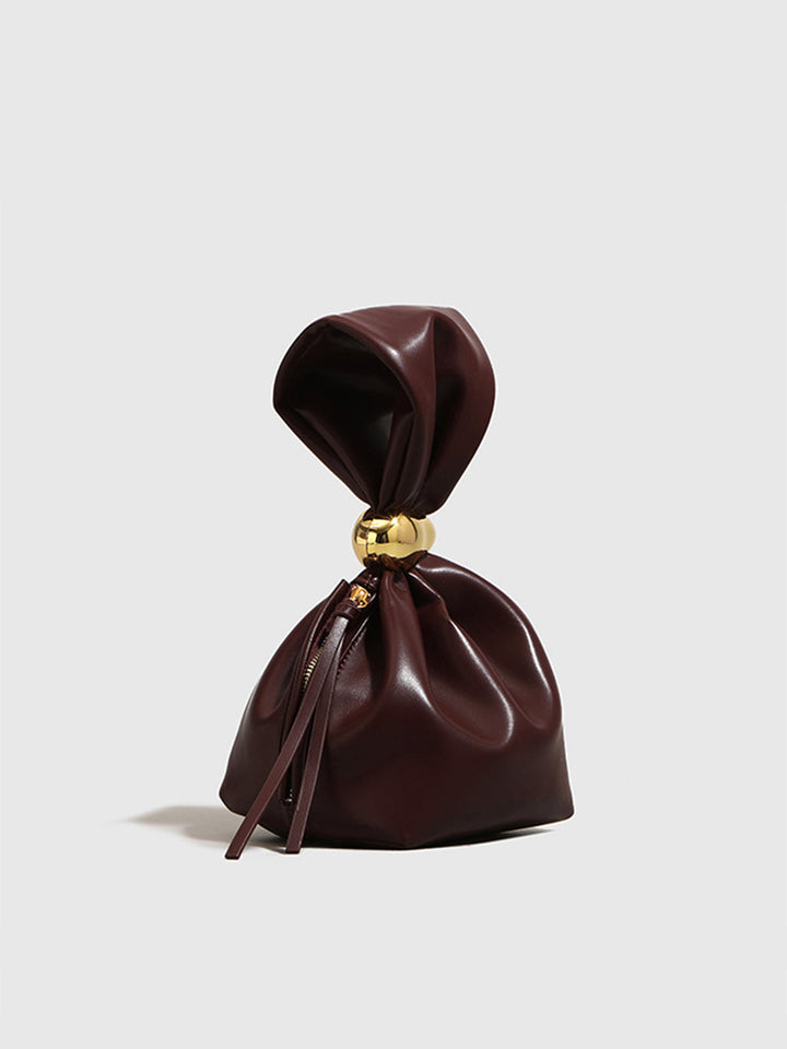 Stylish Drawstring Bucket Bag with Oval Ring – Compact and Versatile Accessory in Durable Polyurethane 0