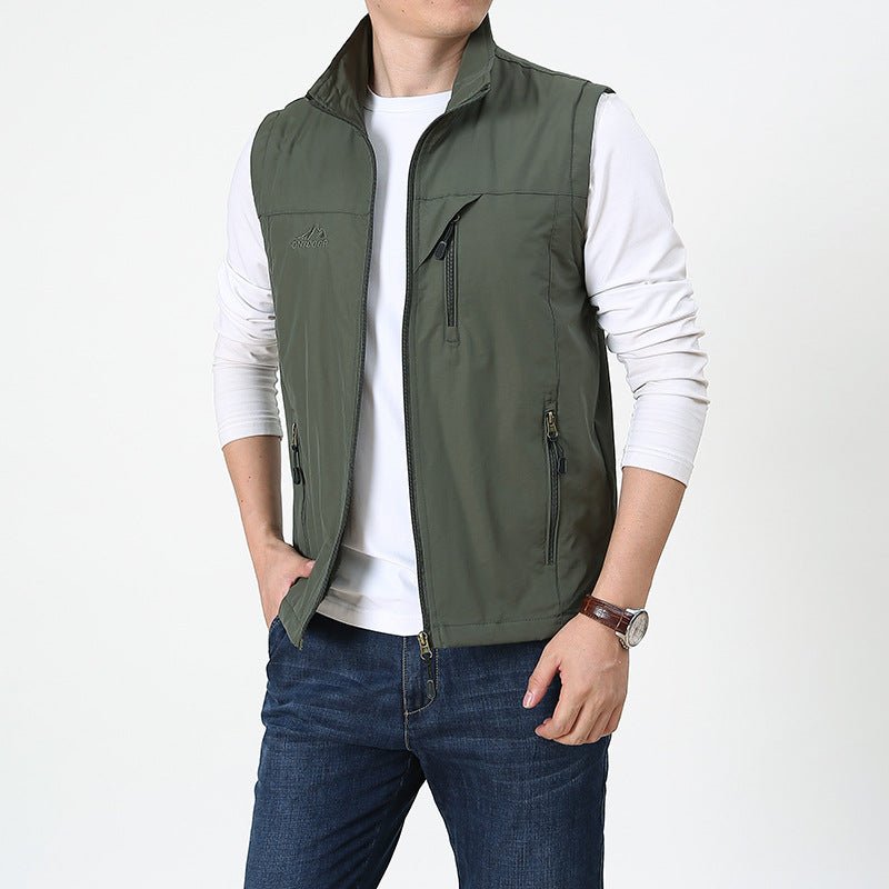 Stylish Men's Short Vest with Stand Collar – Lightweight, Versatile for Transitional Weather, Available in Multiple Sizes and Colors 2