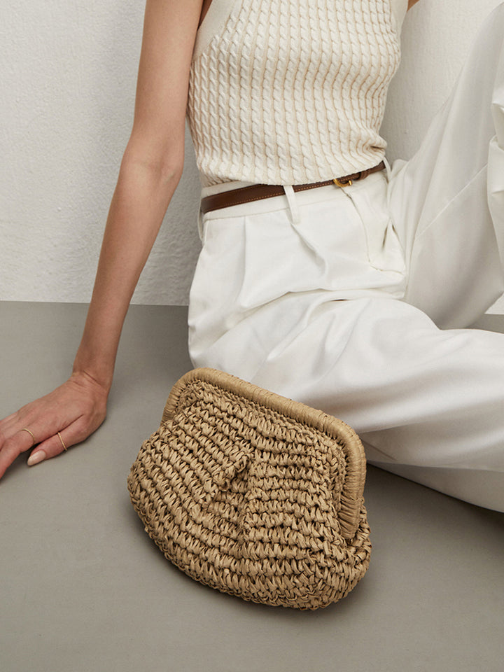 Stylish Straw Clutch Bag - Lightweight, Compact Design for Everyday Use, Perfect for Casual and Formal Occasions 1