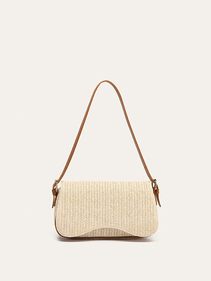 Stylish Straw Woven Shoulder Bag – Lightweight Eco-Friendly Accessory for Everyday Use, 25CM x 7CM x 14CM 0