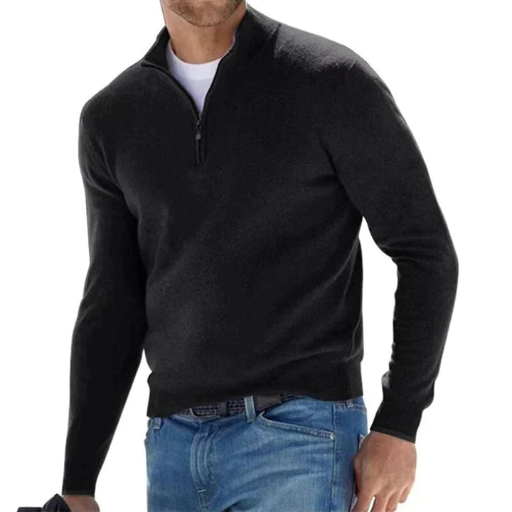 Unisex Half Zip Sweater for Men – Soft Warm Winter Layering Piece with Long Sleeves and Zip Closure 1