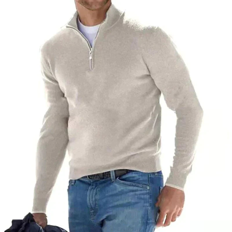 Unisex Half Zip Sweater for Men – Soft Warm Winter Layering Piece with Long Sleeves and Zip Closure 2