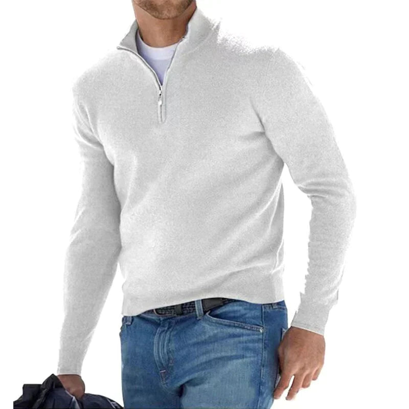 Unisex Half Zip Sweater for Men – Soft Warm Winter Layering Piece with Long Sleeves and Zip Closure 3