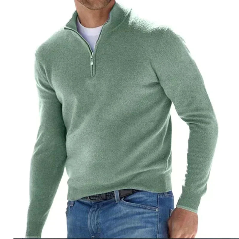 Unisex Half Zip Sweater for Men – Soft Warm Winter Layering Piece with Long Sleeves and Zip Closure 4