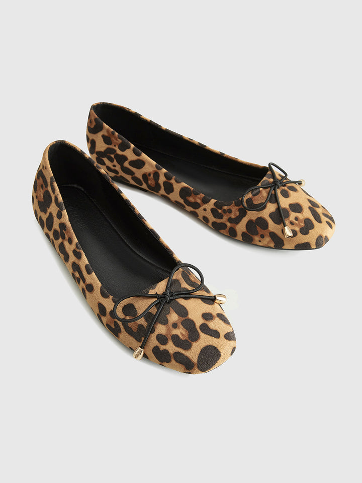 Women's Ballet Flats Leopard Print Size 6-9 Polyurethane 2