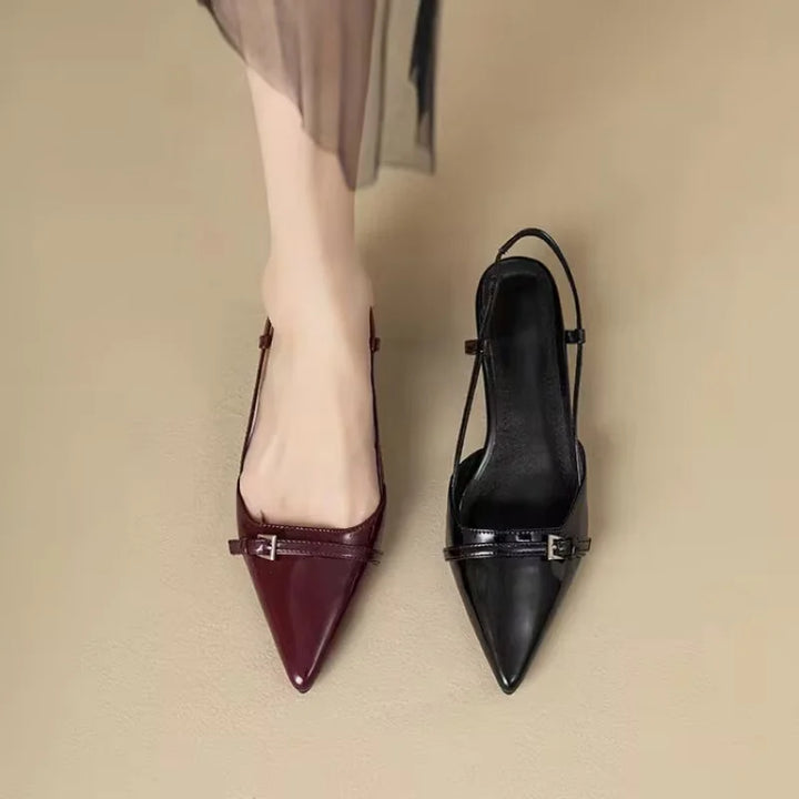 Women's Black Strappy Heels Size 8 Sateen Elegant Ankle Strap Pumps 1