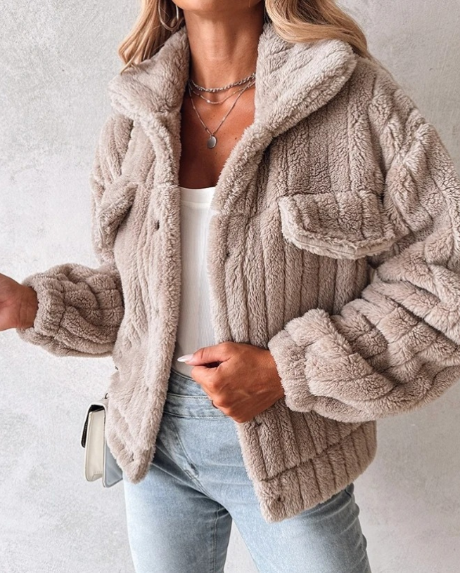 Women's Cozy Teddy Coat – Stylish and Warm for Spring and Autumn, Relaxed Fit, Soft High-Quality Material, Various Colors Available 4