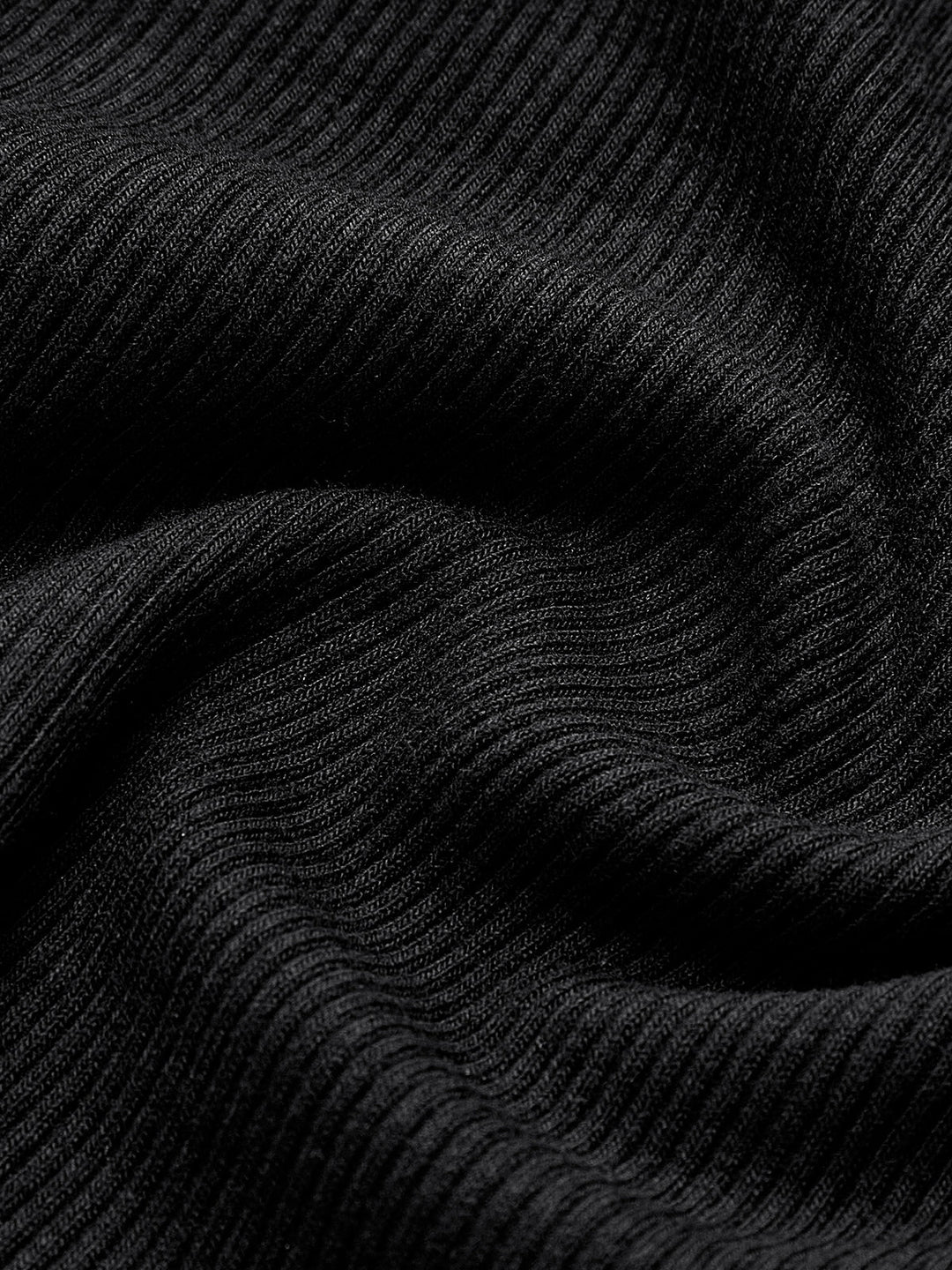 Women's Long Sleeve Top Black Size M Ribbed Cotton Blend 6
