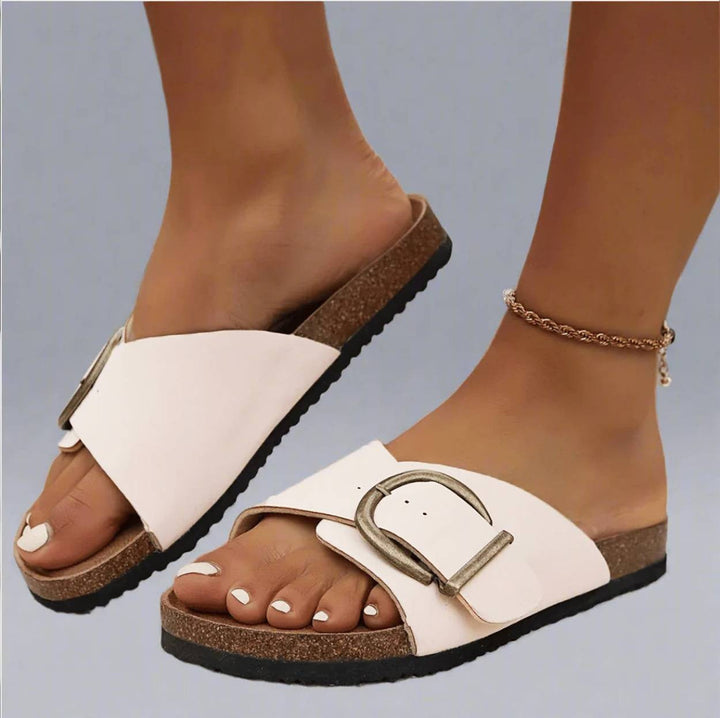 Women's Sandals Beige Size 8 Orthopedic Comfortable 4