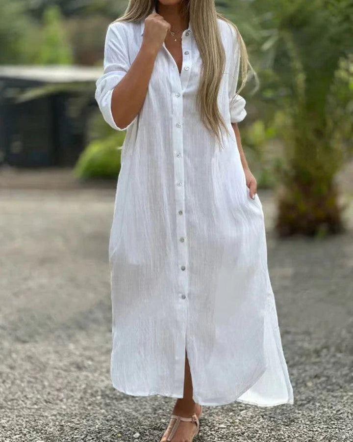 Women's Summer Dress White Size M Cotton 0