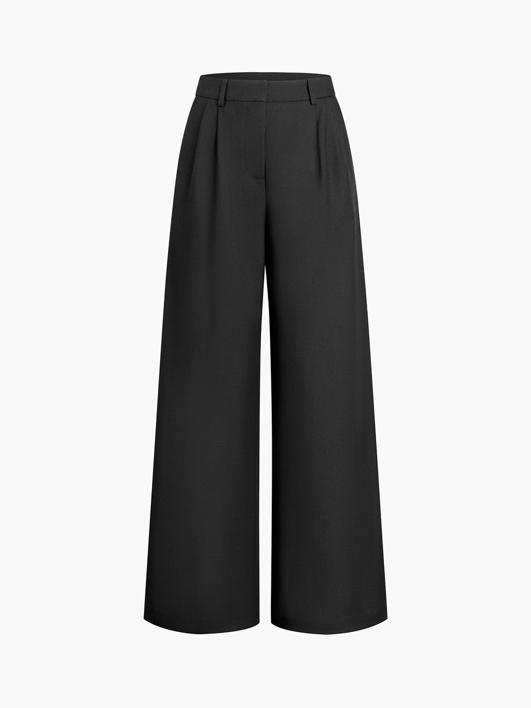 Women's Wide Leg Pants Black Size M Polyester Rayon 5