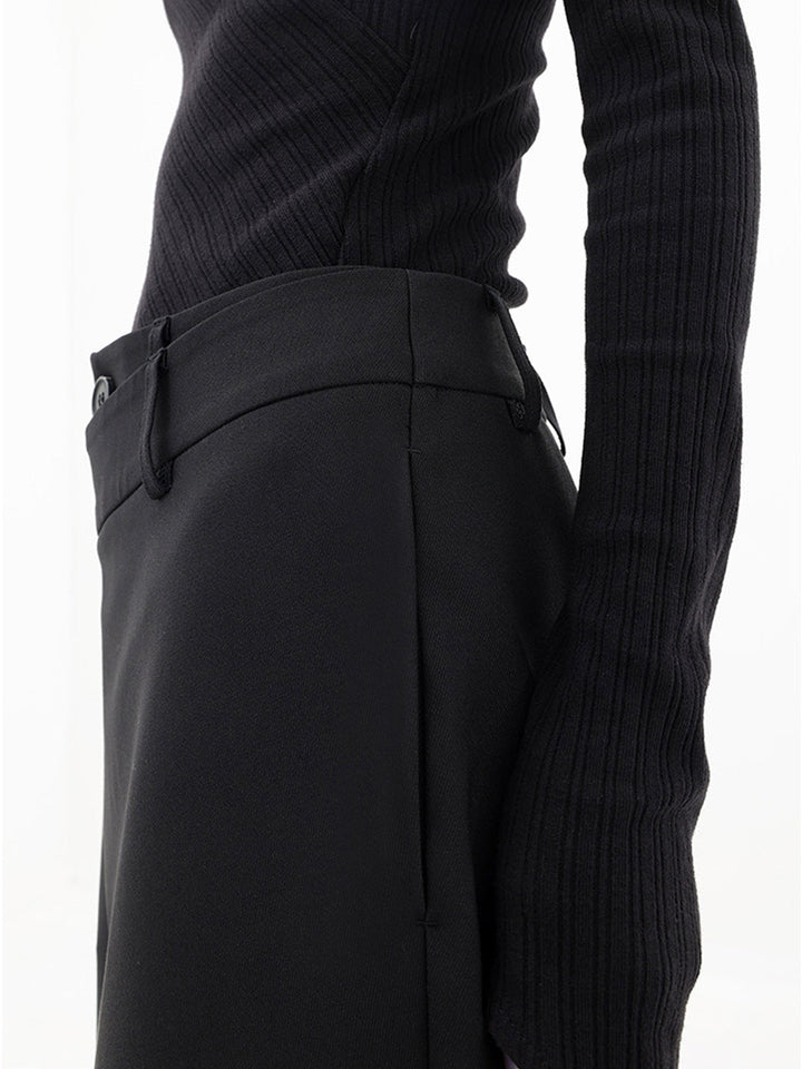 Women's Wide Leg Trousers Black Size M Woven Fabric 3