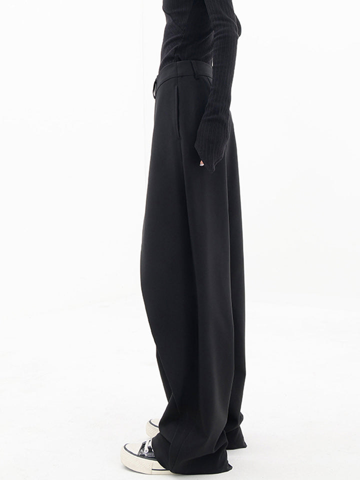 Women's Wide Leg Trousers Black Size M Woven Fabric 6