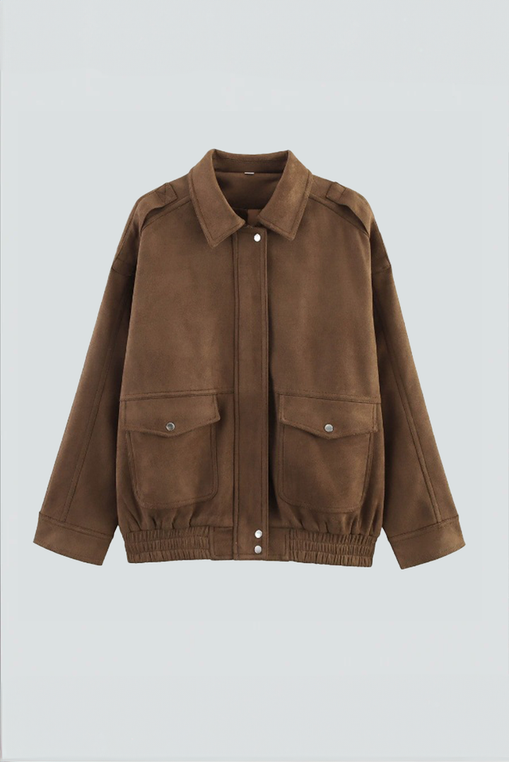 Wildlederjacke mit Taschen