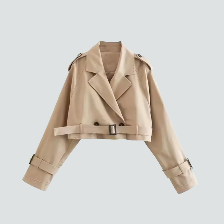 Cropped Trenchjacke mit Gürtel