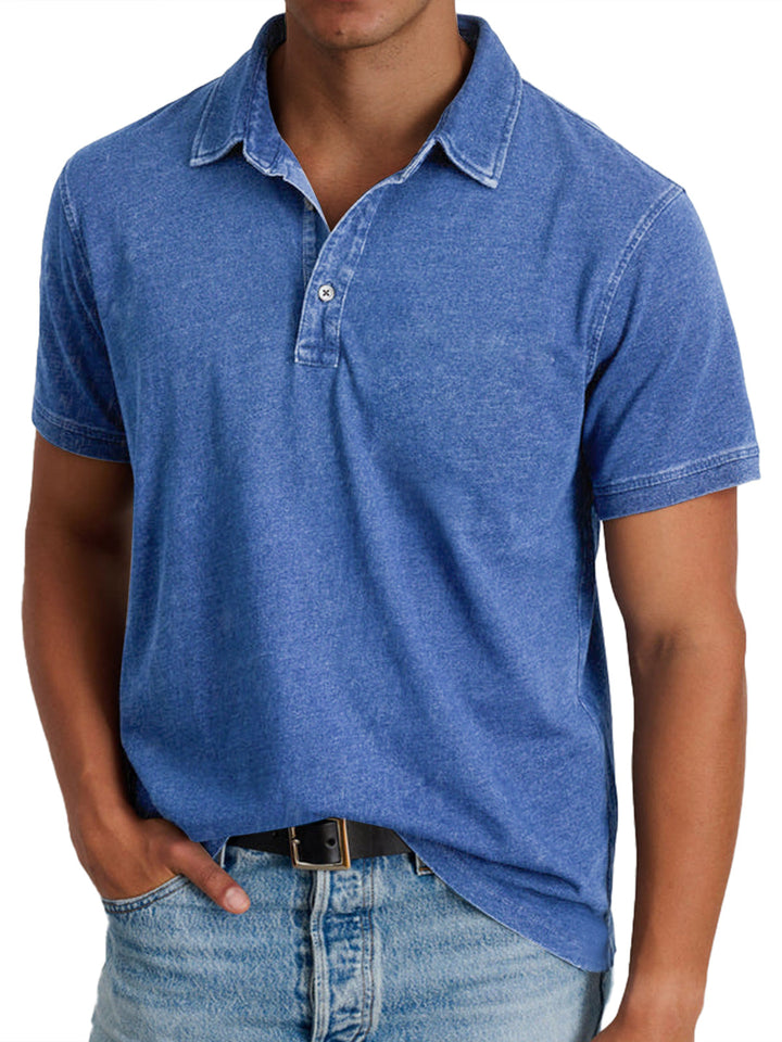 Classic Men's Long Sleeve Polo Shirt with Structured Collar – Elegant and Comfortable Fit 0