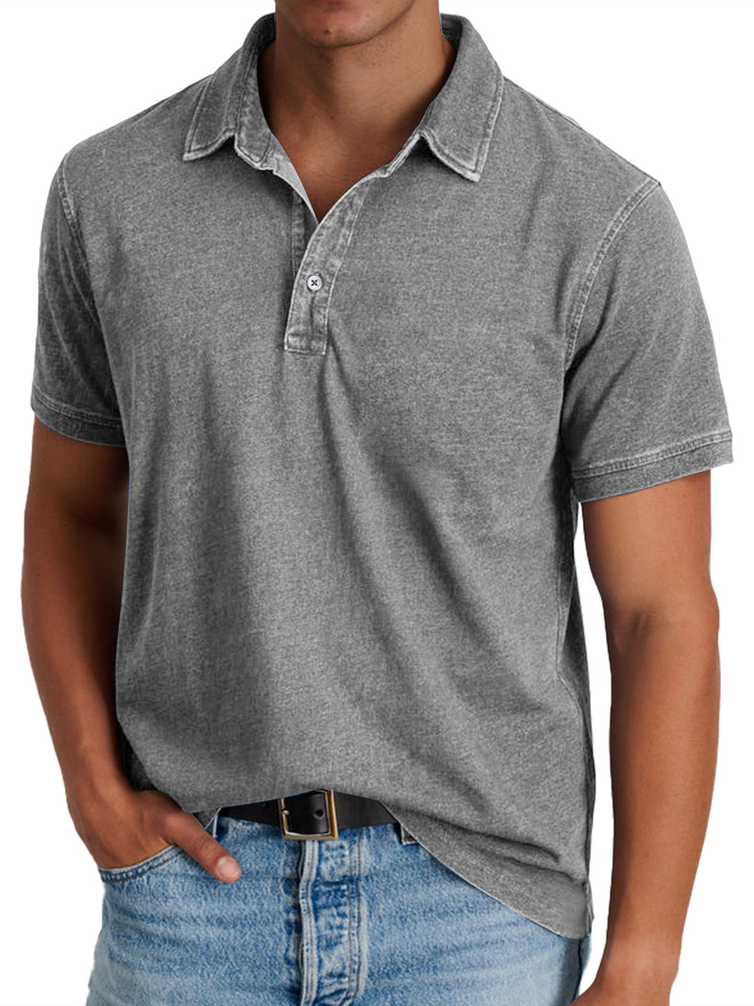 Classic Men's Long Sleeve Polo Shirt with Structured Collar – Elegant and Comfortable Fit 2