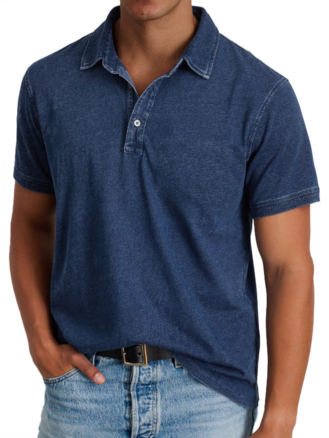 Classic Men's Long Sleeve Polo Shirt with Structured Collar – Elegant and Comfortable Fit 3