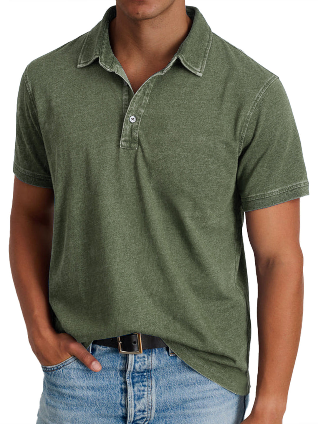 Classic Men's Long Sleeve Polo Shirt with Structured Collar – Elegant and Comfortable Fit 6