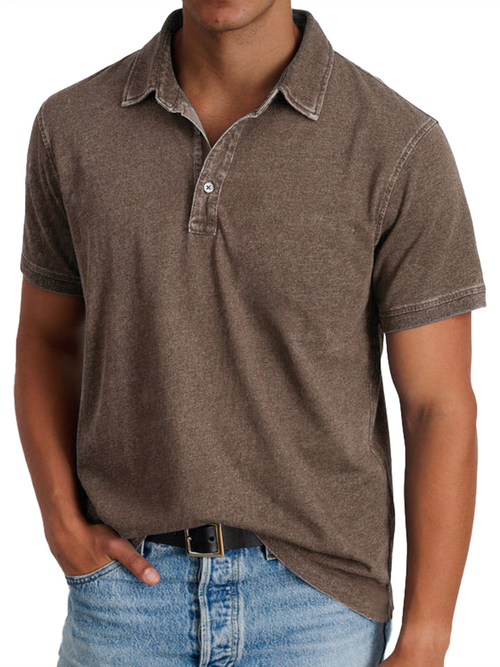 Classic Men's Long Sleeve Polo Shirt with Structured Collar – Elegant and Comfortable Fit 7