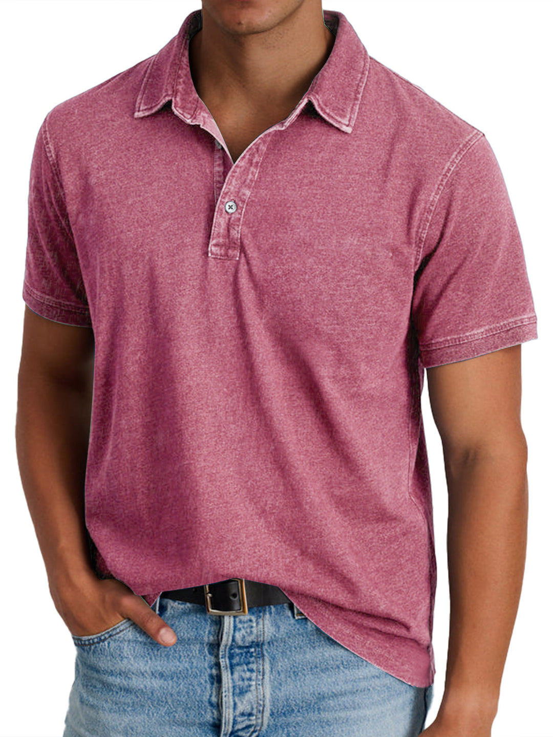 Classic Men's Long Sleeve Polo Shirt with Structured Collar – Elegant and Comfortable Fit 9