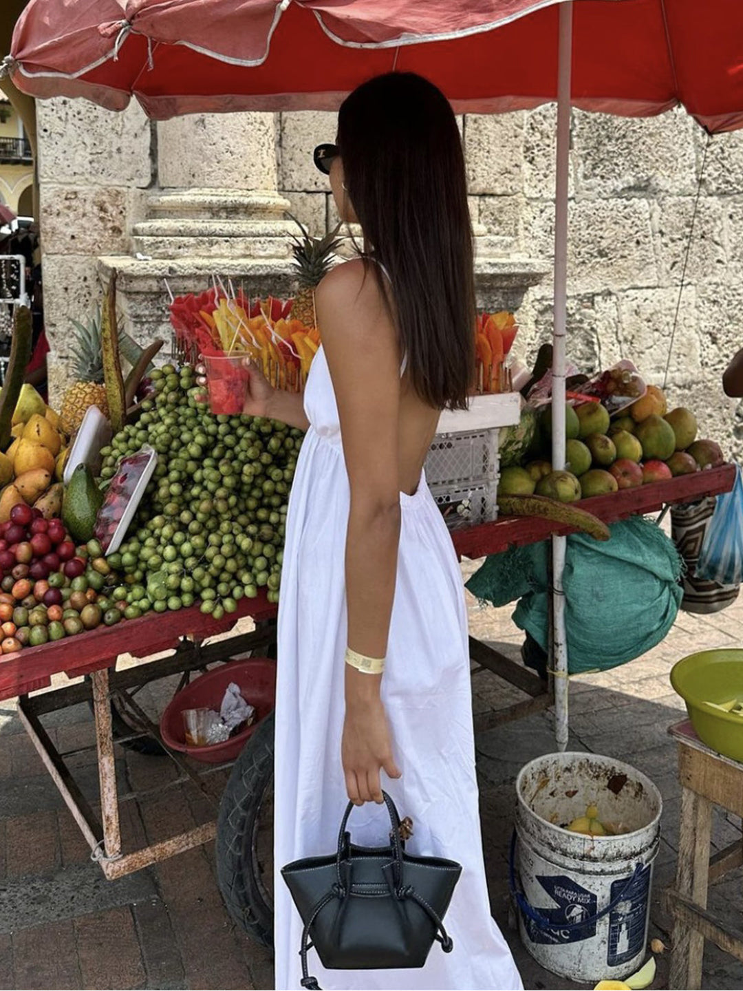 Coastal Cowgirl Maxi Dress for Women - Open Back Sleeveless V-Neck 100% Cotton Long Dress 3
