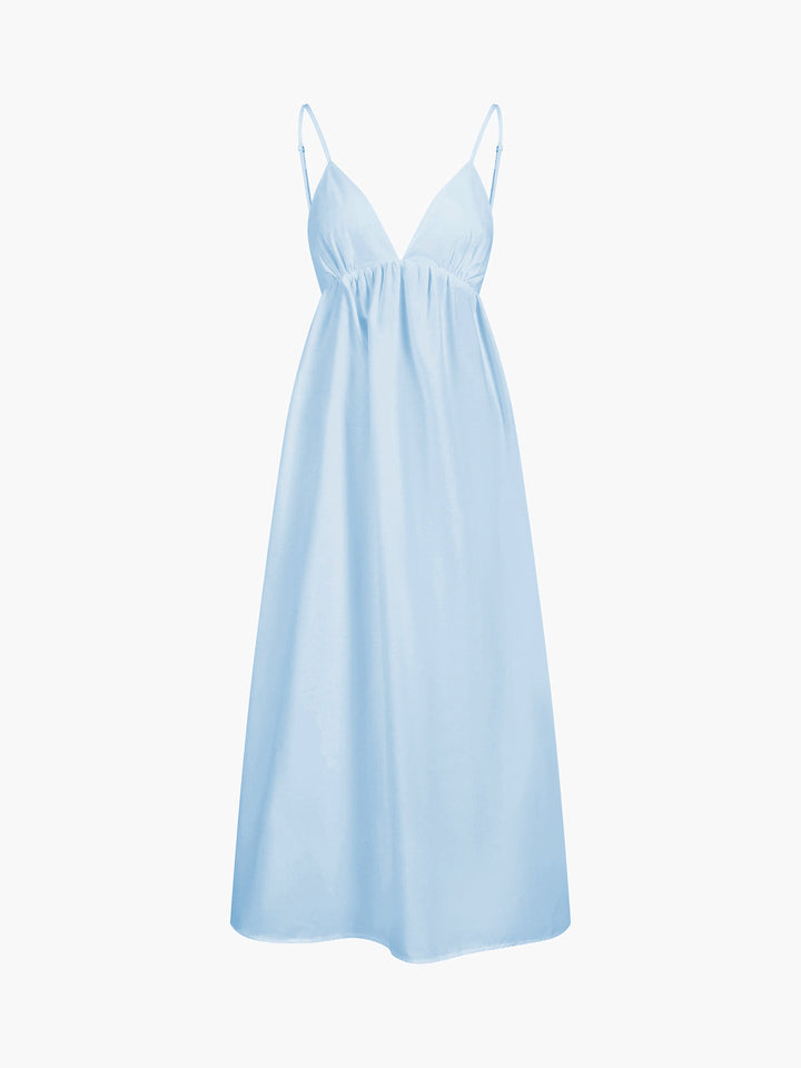 Coastal Cowgirl Maxi Dress for Women - Open Back Sleeveless V-Neck 100% Cotton Long Dress 9