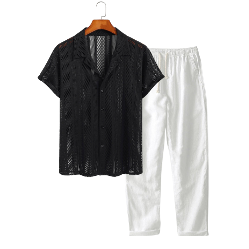 Elegant Short Sleeve Ensemble in Premium Fabric – Comfortable and Versatile for Everyday Wear, Multiple Sizes and Colors Available 0