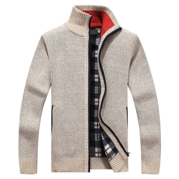 Knitted Winter Coat with Sherpa Lining for Women – Stylish Beige Jacket for Ultimate Warmth and Comfort 0