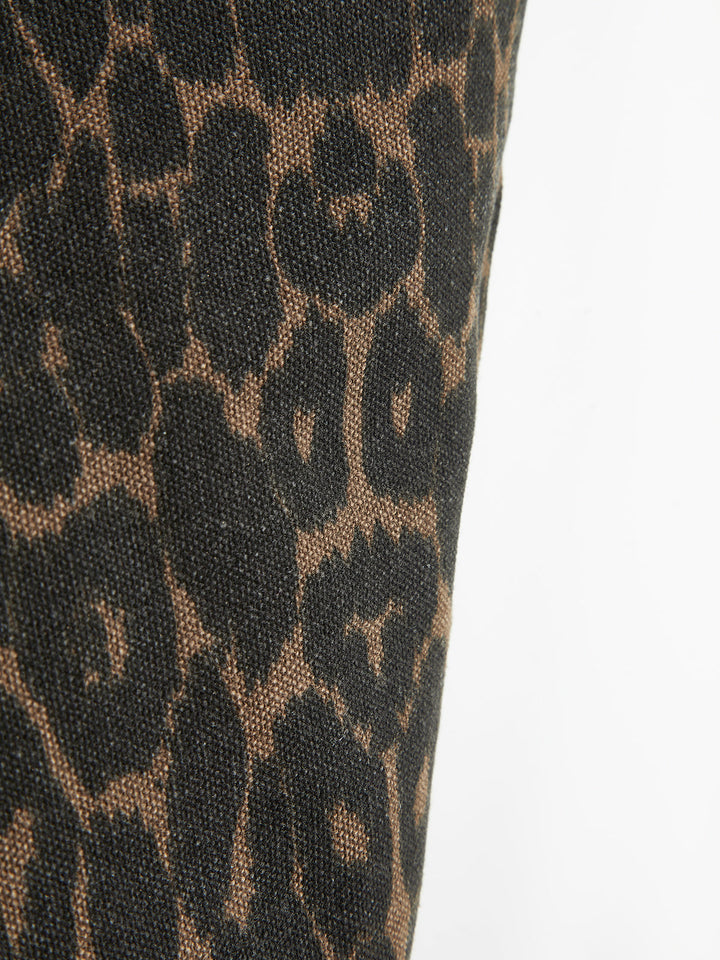 Leopard Print Shoulder Bag – Spacious Cotton Linen Tote with Adjustable Straps 3