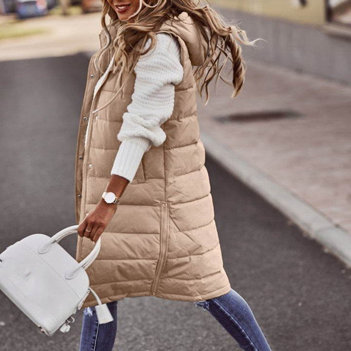 Long Black Gilet for Women, Stylish Long Vest with Hood for Winter Layering and Comfort 3