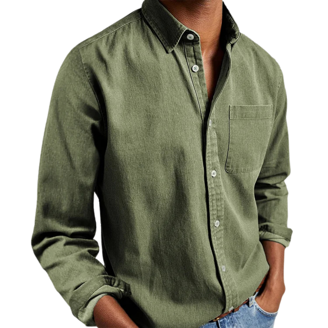 Men's Blouse in Breathable Cotton-Polyester Blend – Stylish Regular Fit for Casual or Professional Wear 1
