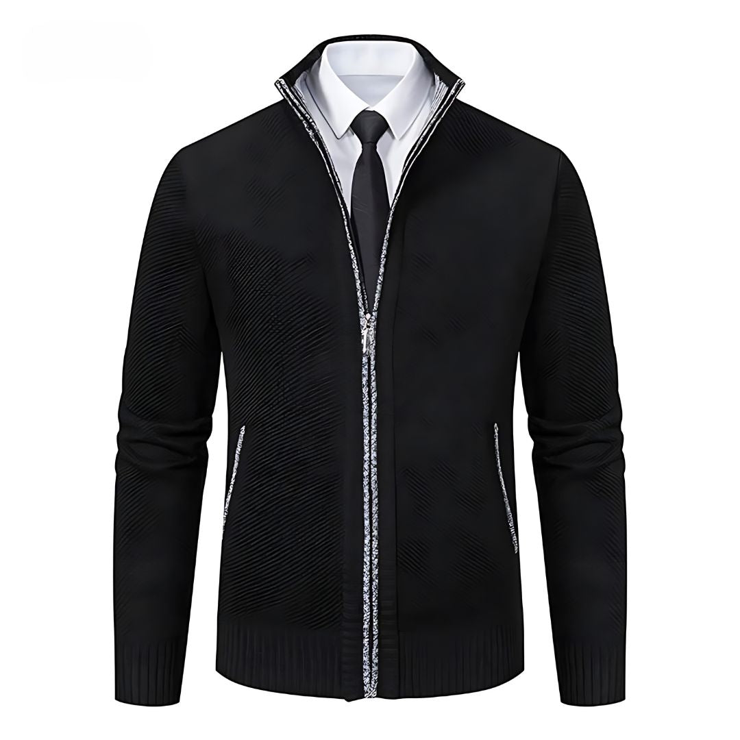 Men's Half Zip Sweater - Stylish Black Knit Sweater for Comfort and Versatile Wear, Sizes M to 3XL 5