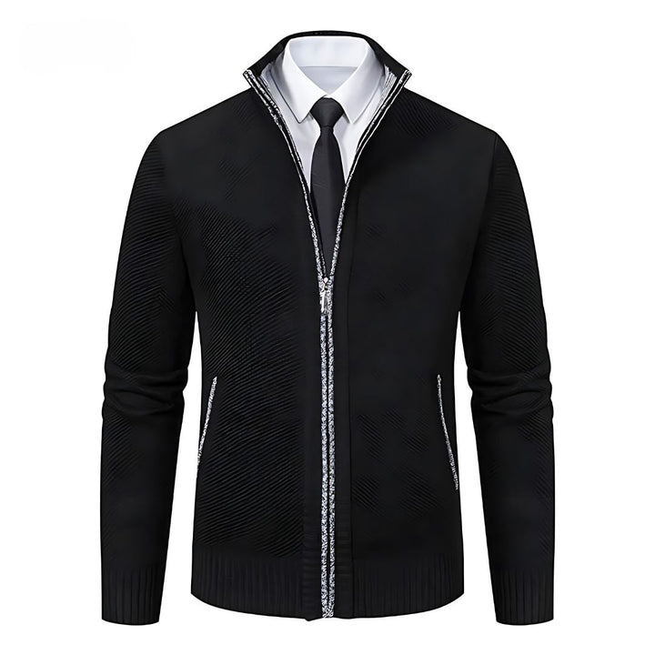 Men's Half Zip Sweater - Stylish Black Knit Sweater for Comfort and Versatile Wear, Sizes M to 3XL 5
