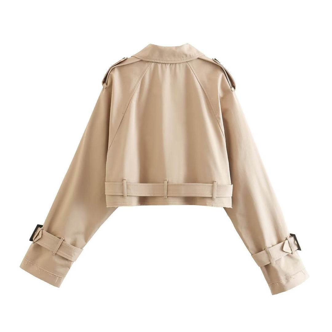 Cropped Trenchjacke mit Gürtel