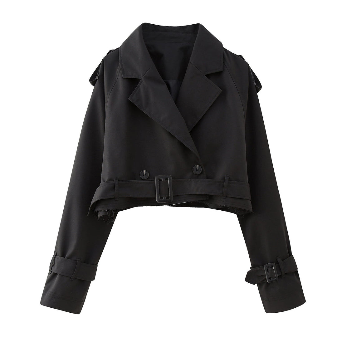 Cropped Trenchjacke mit Gürtel