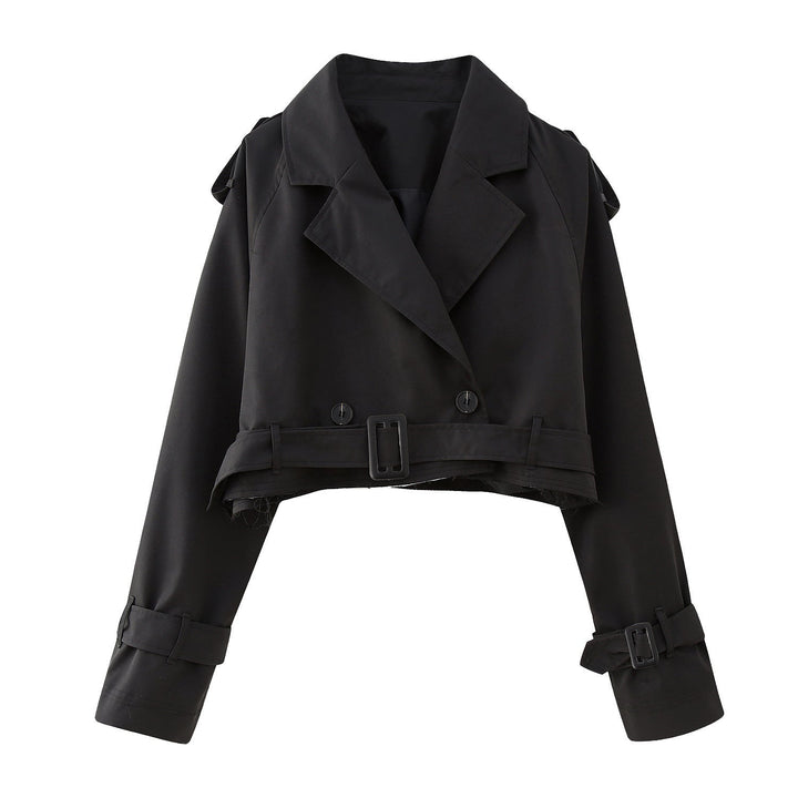 Cropped Trenchjacke mit Gürtel