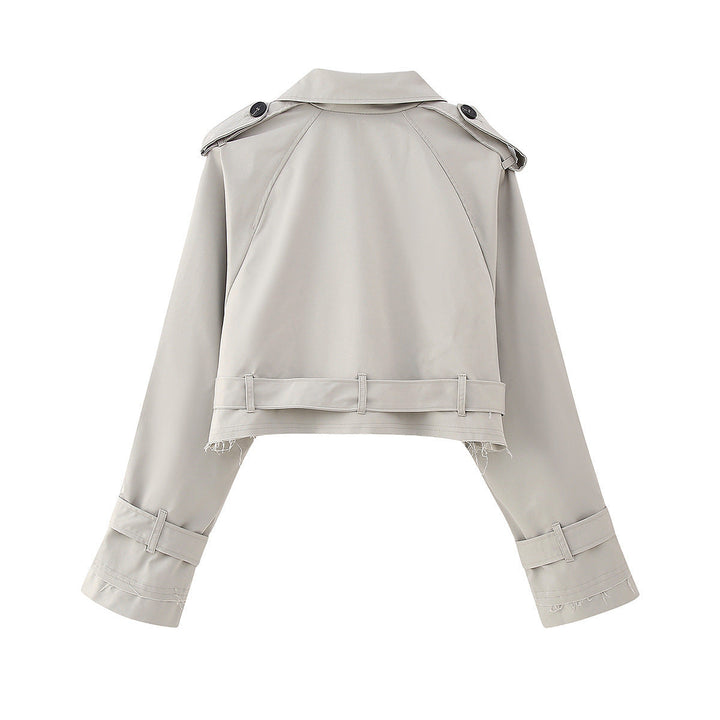 Cropped Trenchjacke mit Gürtel