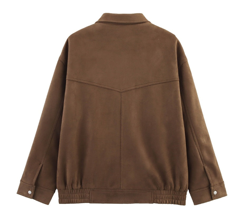 Wildlederjacke mit Taschen