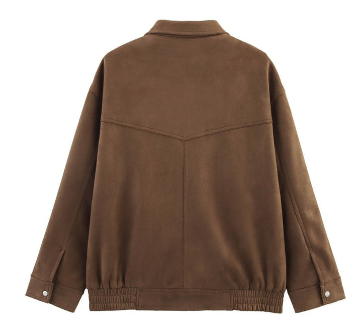 Wildlederjacke mit Taschen