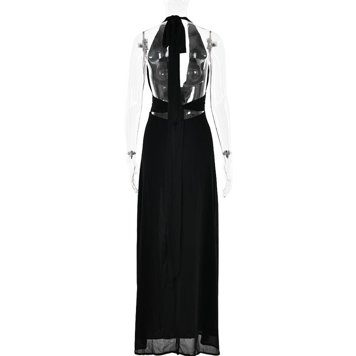 Maxi-Kleid mit Schlitz und Neckholder