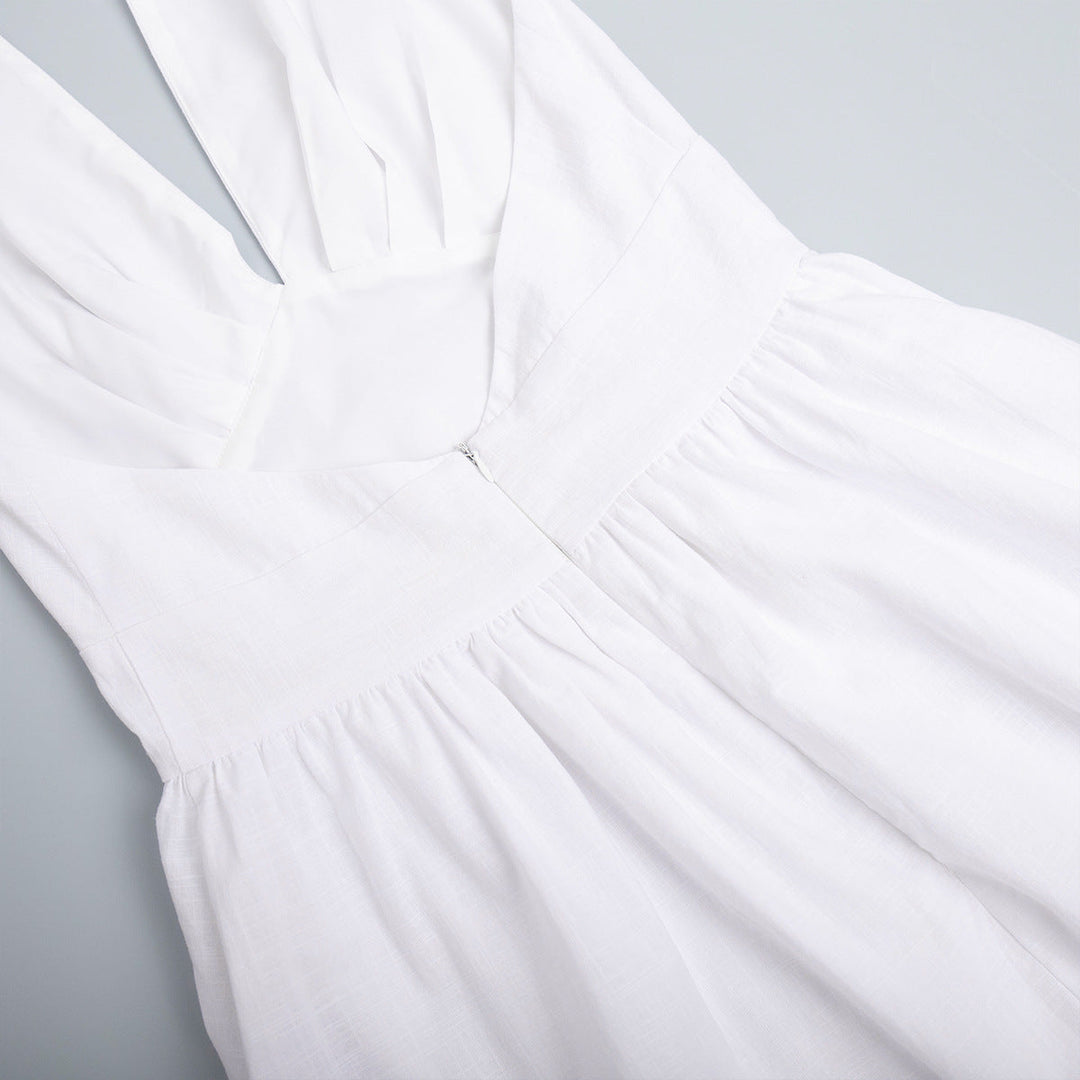 Ärmelloses Maxi-Kleid mit V-Ausschnitt