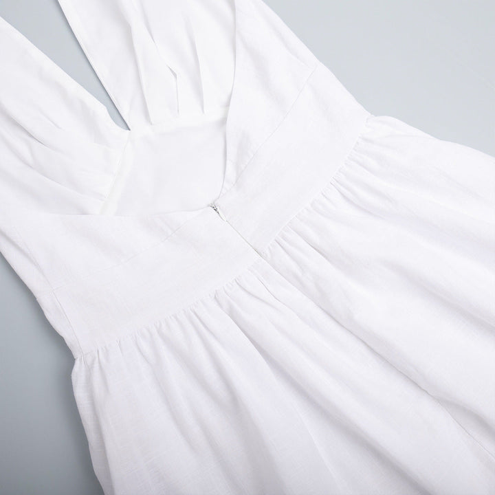 Ärmelloses Maxi-Kleid mit V-Ausschnitt