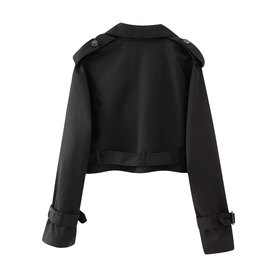 Cropped Trenchjacke mit Gürtel