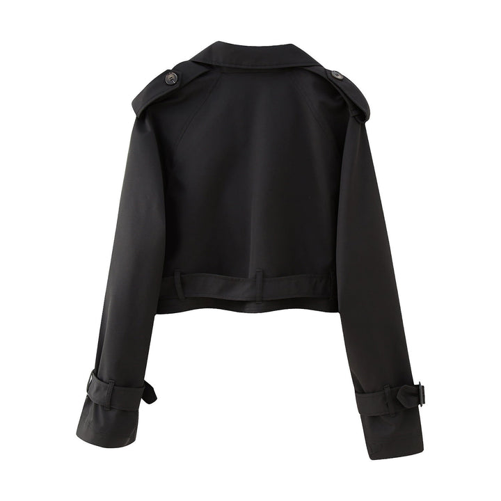 Cropped Trenchjacke mit Gürtel