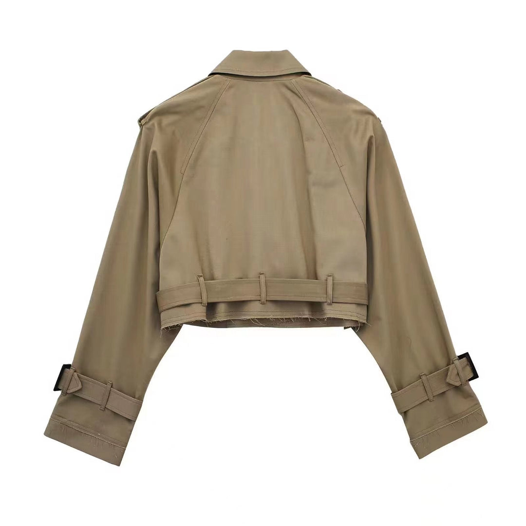 Cropped Trenchjacke mit Gürtel