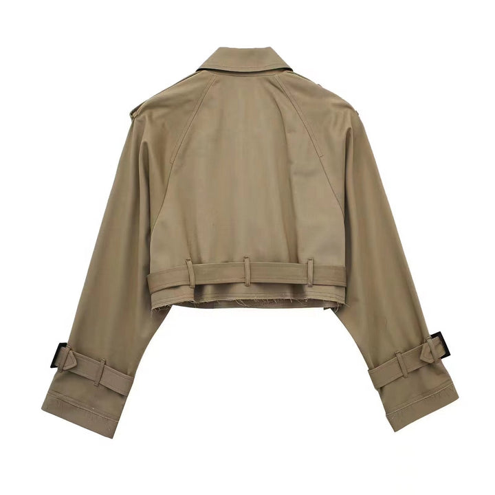 Cropped Trenchjacke mit Gürtel