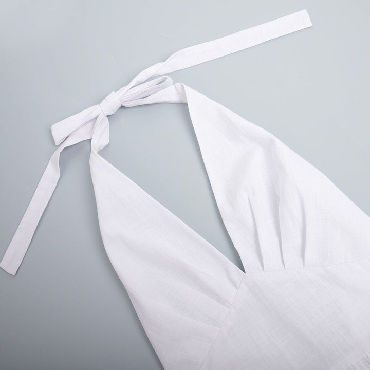 Ärmelloses Maxi-Kleid mit V-Ausschnitt